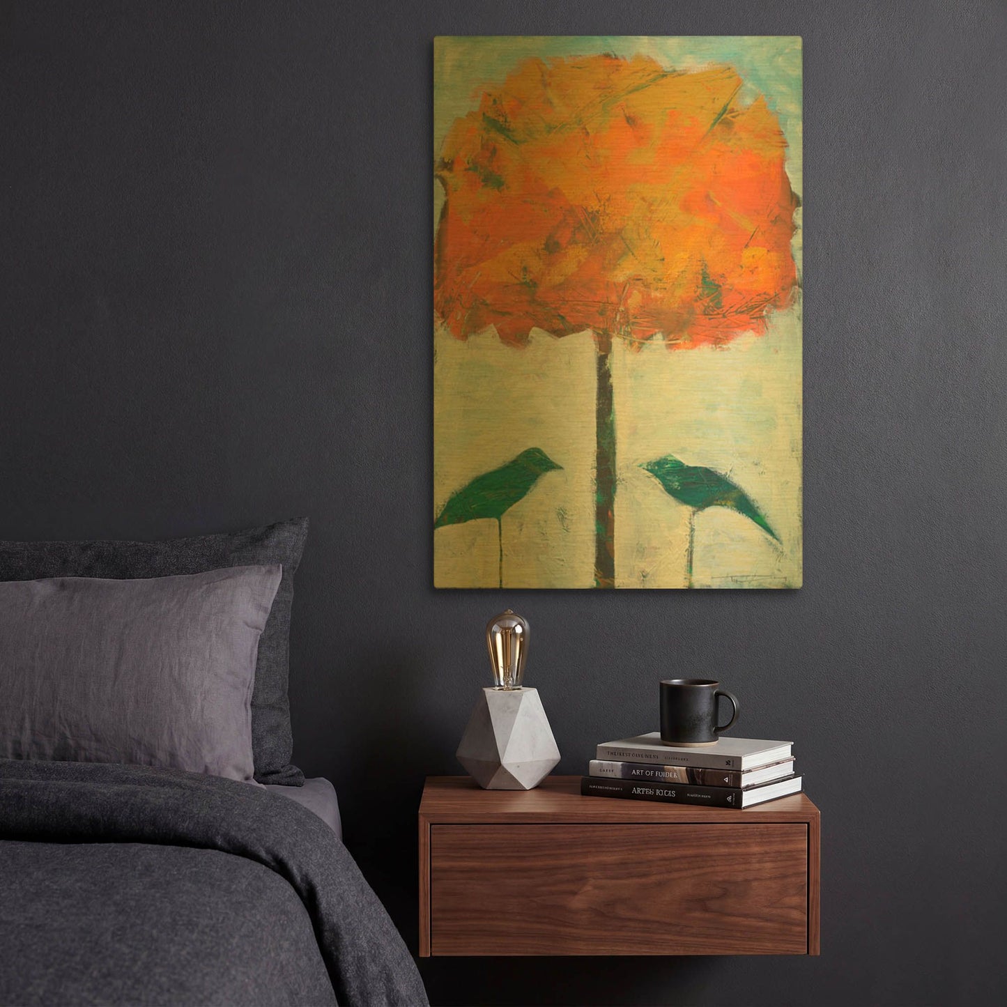 'Birds And Maple' By Tim Nyberg Gold Metal Wall Art