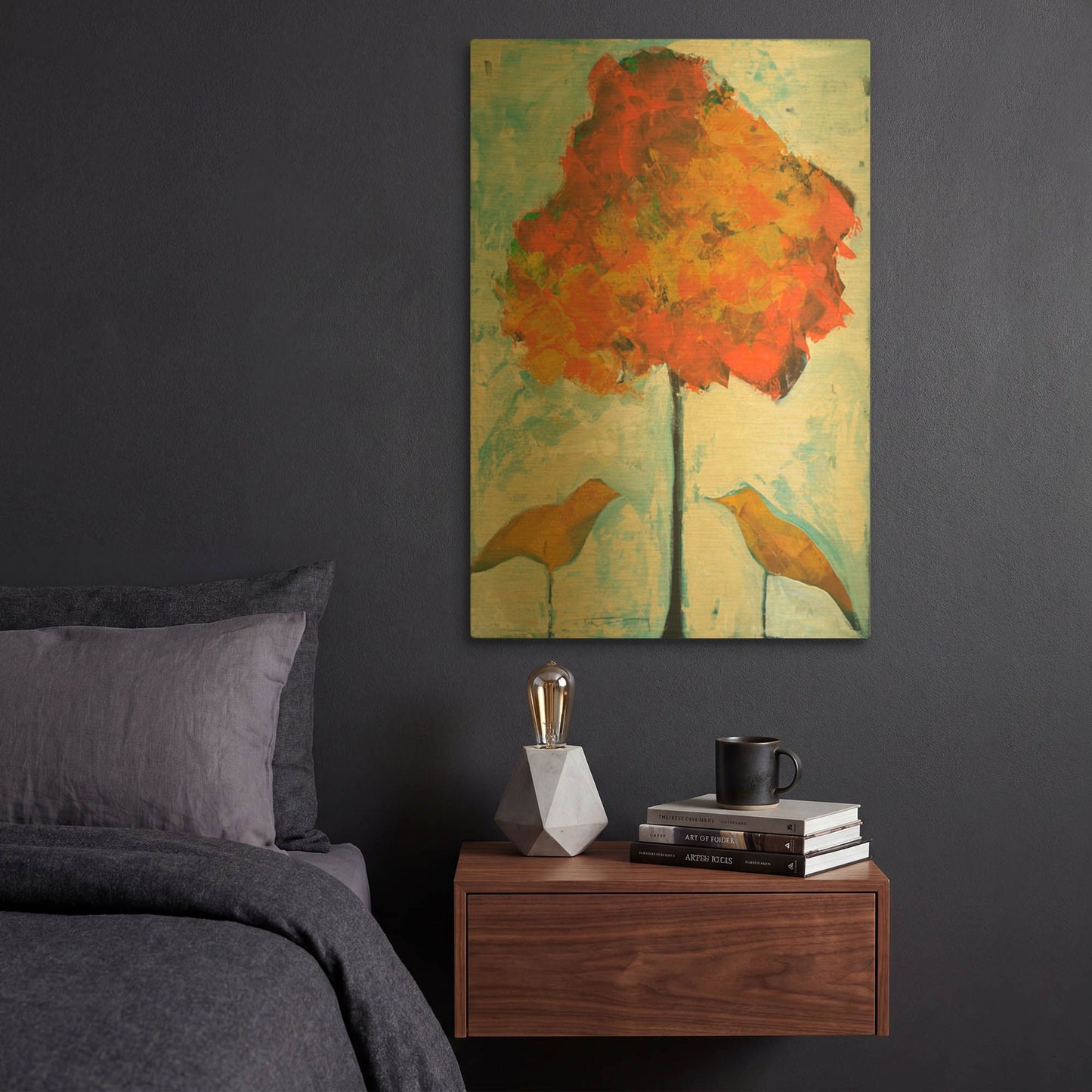 'Gold Birds And Maple' By Tim Nyberg Gold Metal Wall Art
