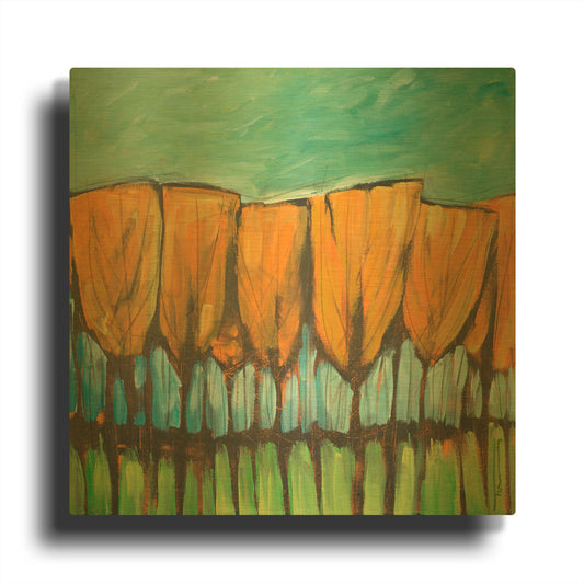 'Autumn Leaves' By Tim Nyberg Gold Metal Wall Art