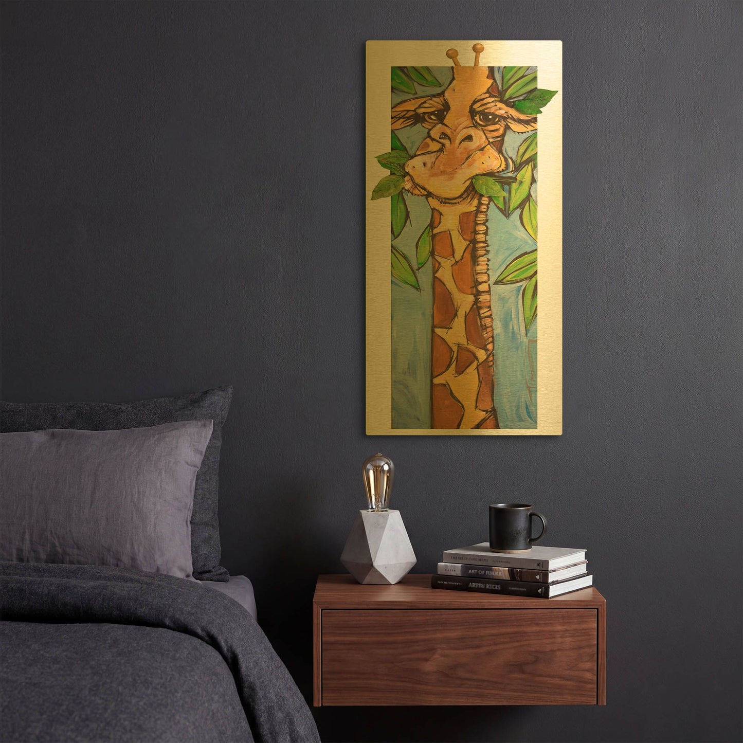 'Giraffe' By Tim Nyberg Gold Metal Wall Art