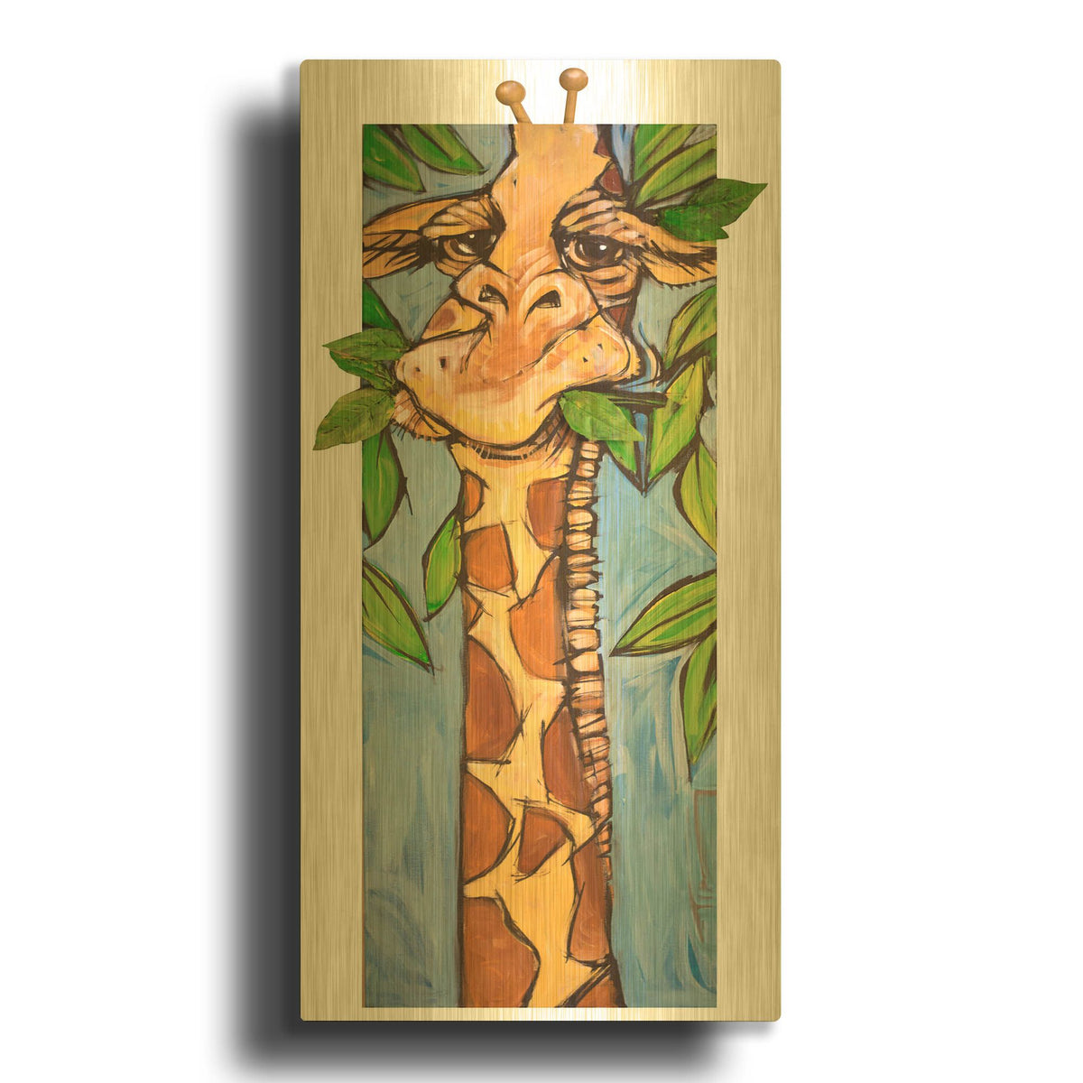 'Giraffe' By Tim Nyberg Gold Metal Wall Art
