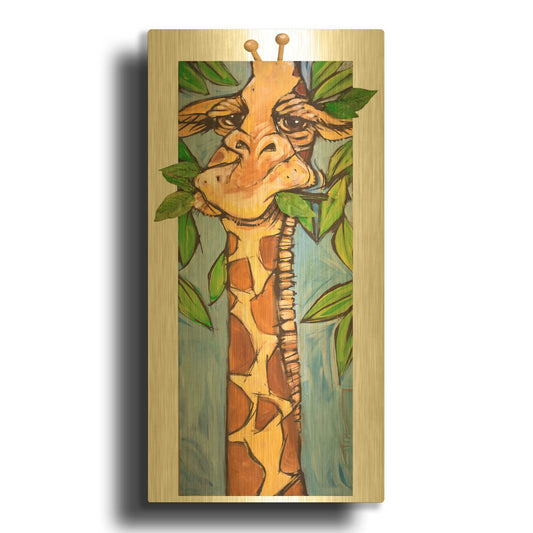 'Giraffe' By Tim Nyberg Gold Metal Wall Art