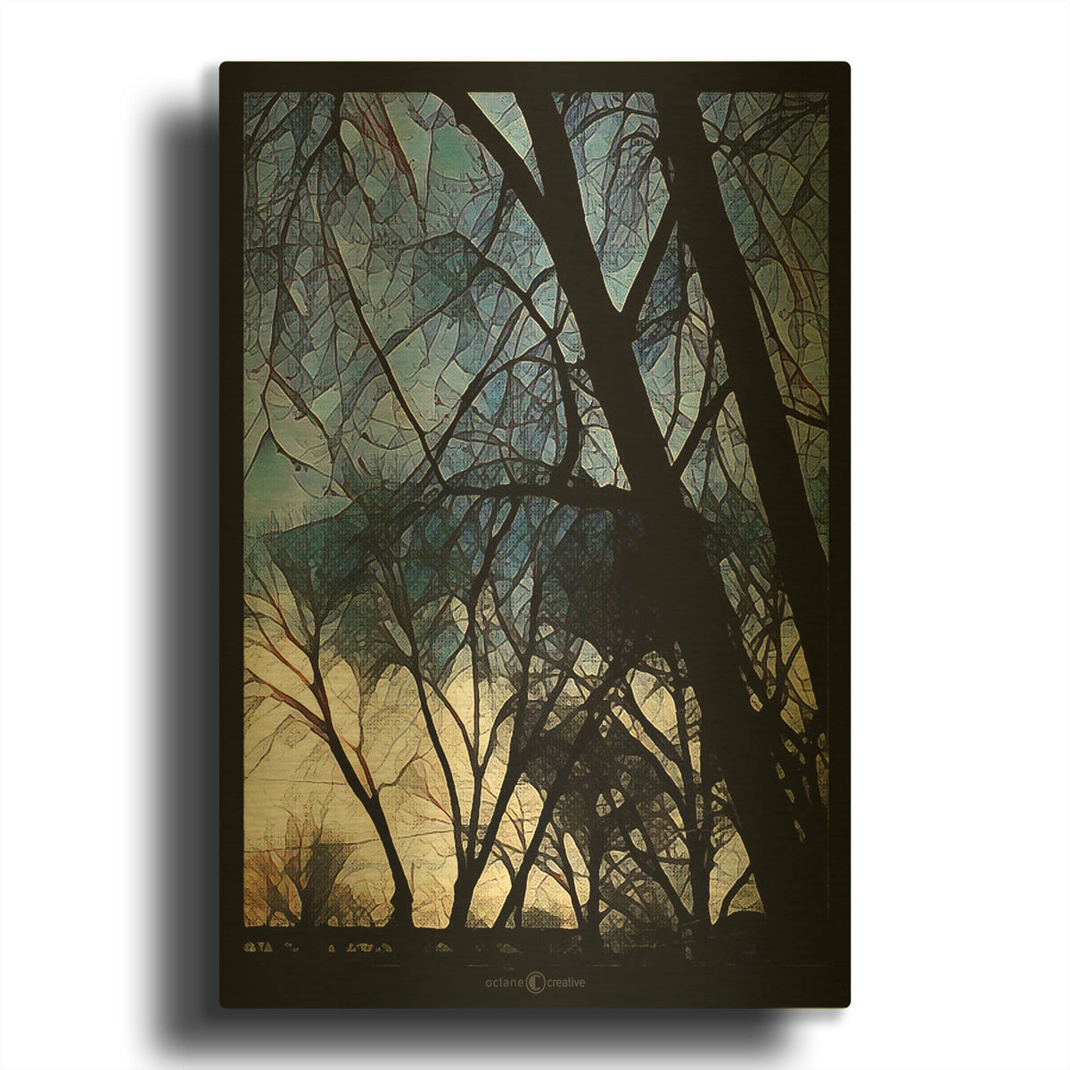 'City Sunrise 1' By Tim Nyberg Gold Metal Wall Art