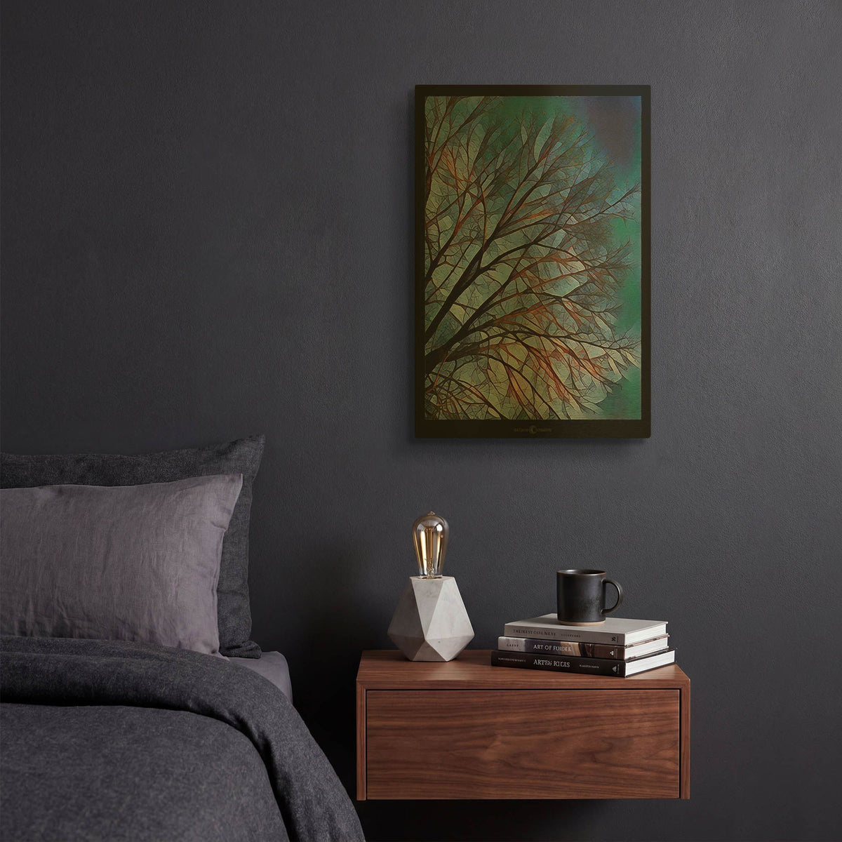 'Early Evening Tree' By Tim Nyberg Gold Metal Wall Art
