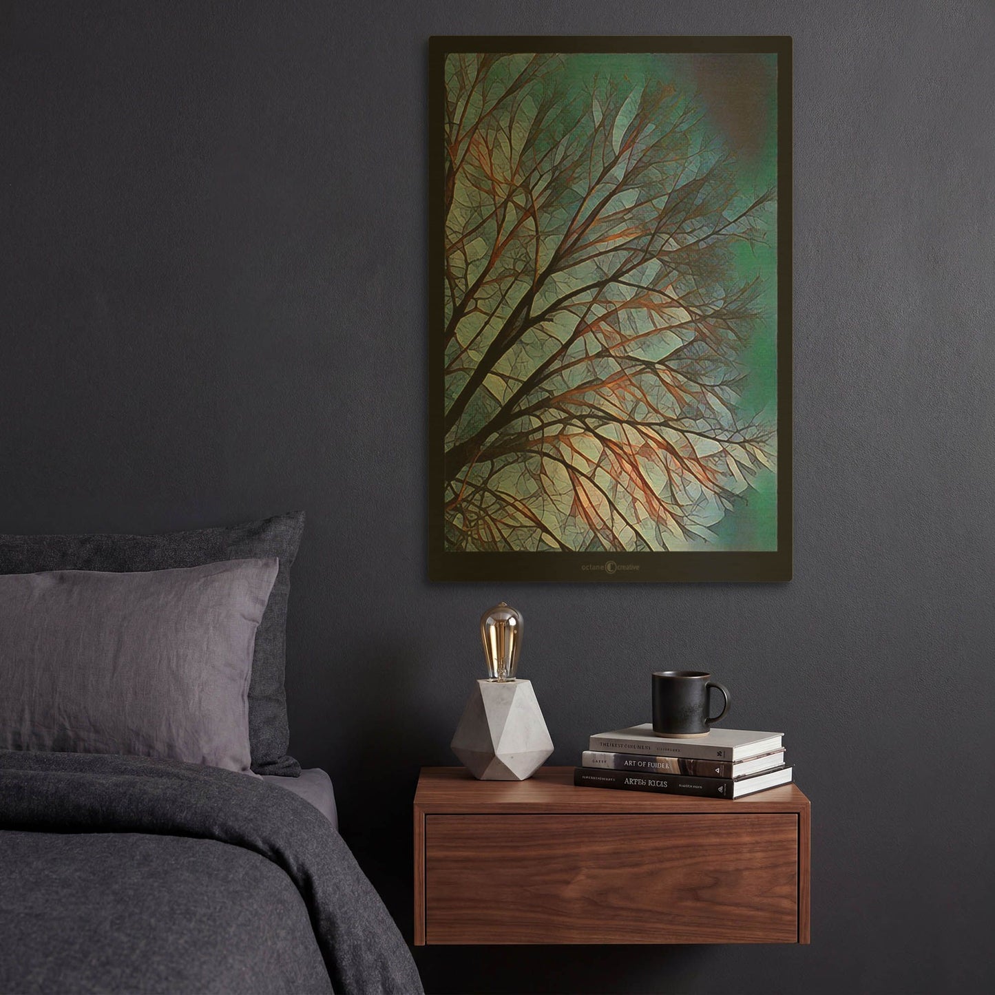 'Early Evening Tree' By Tim Nyberg Gold Metal Wall Art