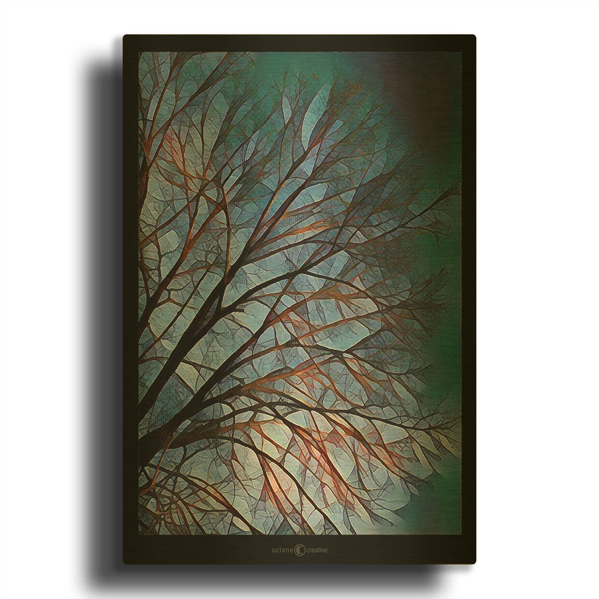'Early Evening Tree' By Tim Nyberg Gold Metal Wall Art