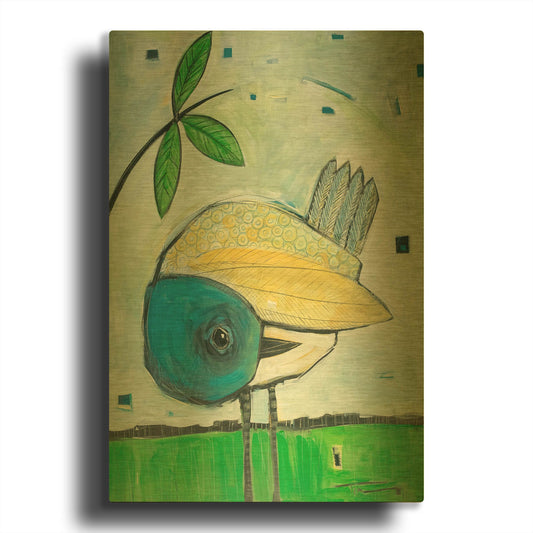 'Preening' By Tim Nyberg Gold Metal Wall Art