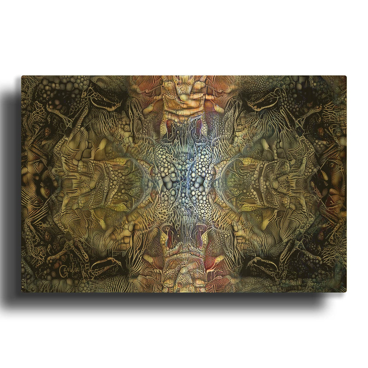 'Ancients' By Pedro Gavidia Gold Metal Wall Art
