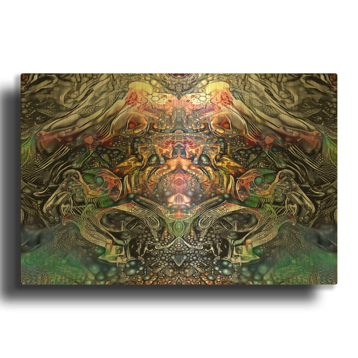 'Bioassembly' By Pedro Gavidia Gold Metal Wall Art
