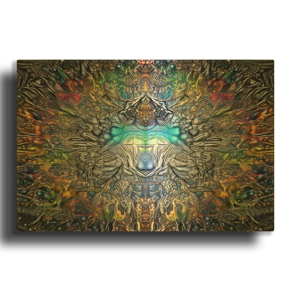 'Fifth Sun' By Pedro Gavidia Gold Metal Wall Art