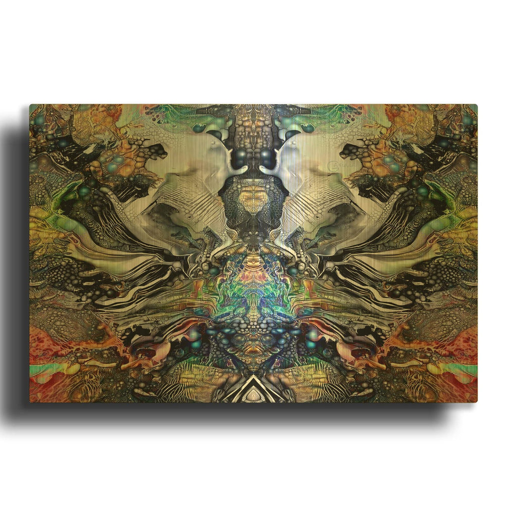 'Legacy Plume' By Pedro Gavidia Gold Metal Wall Art