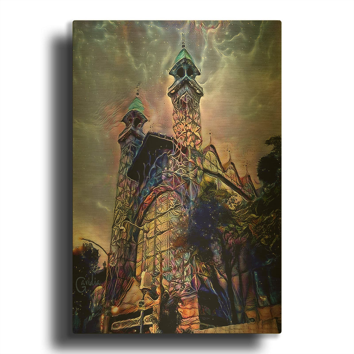 'Mexico City Chopo Museum' By Pedro Gavidia Gold Metal Wall Art