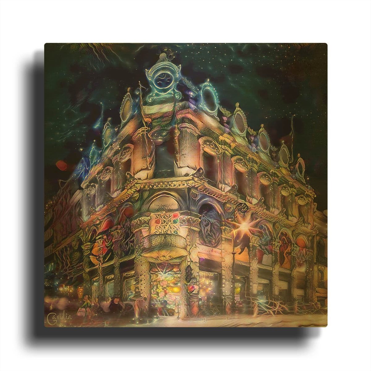 'Mexico City Estanquillo Museum' By Pedro Gavidia Gold Metal Wall Art