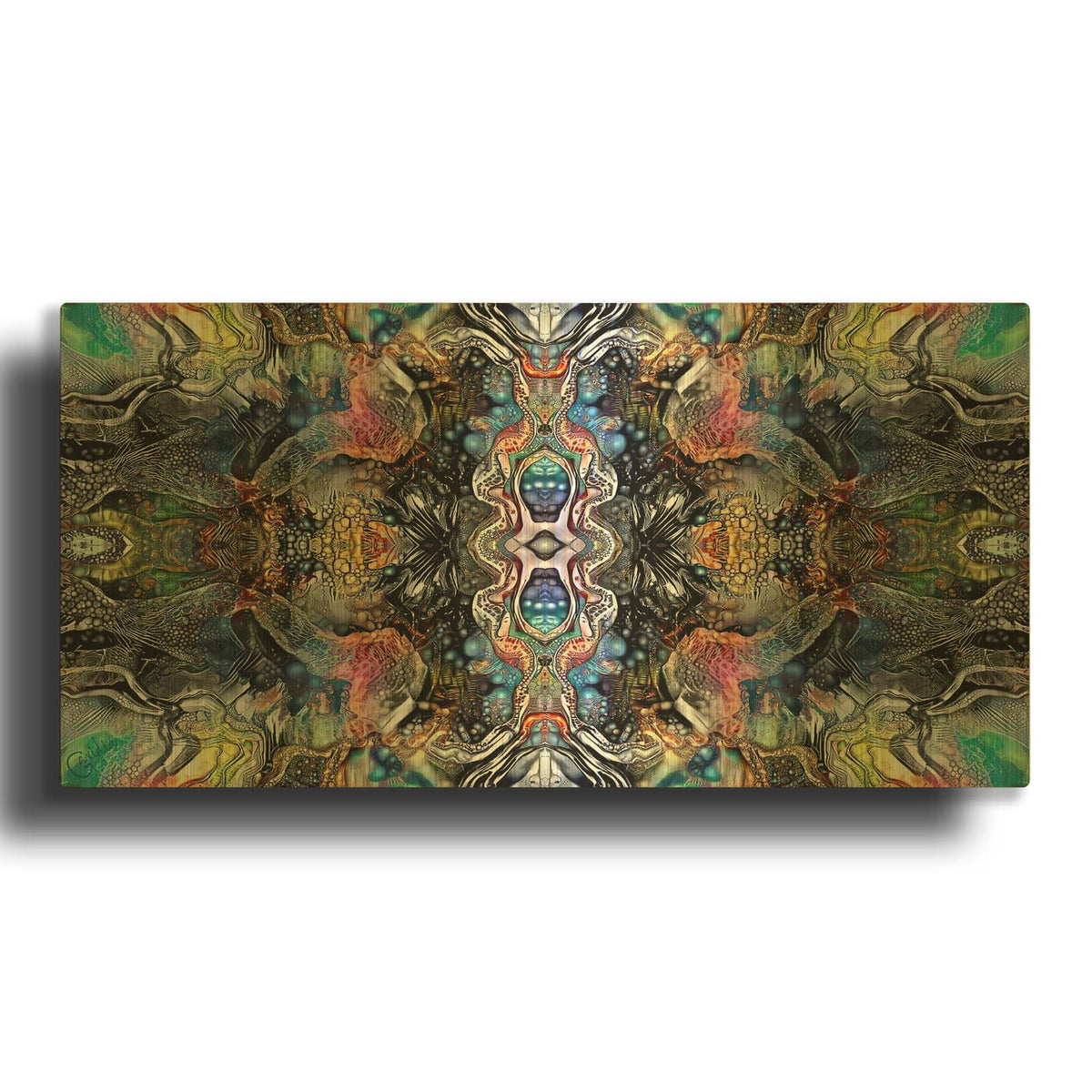 'Mind Reactor' By Pedro Gavidia Gold Metal Wall Art
