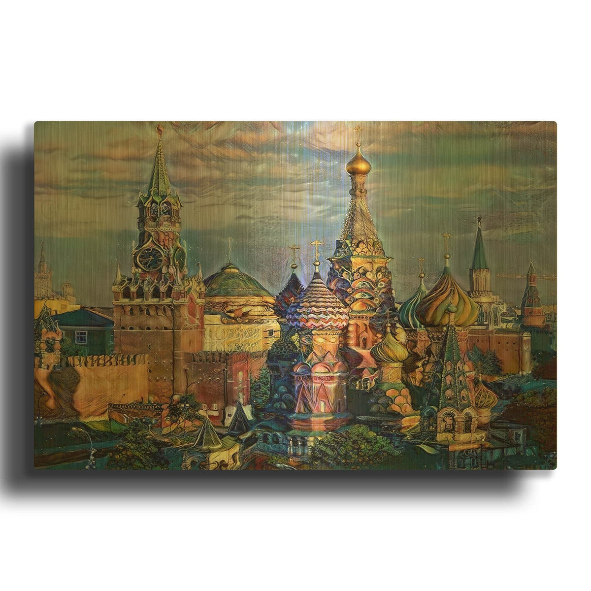 'Moscow Russia Domes And Peaks' By Pedro Gavidia Gold Metal Wall Art