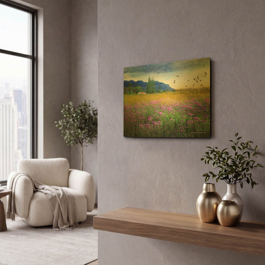 'Mesa Verde and knapweed' By Chris Vest Gold Metal Wall Art