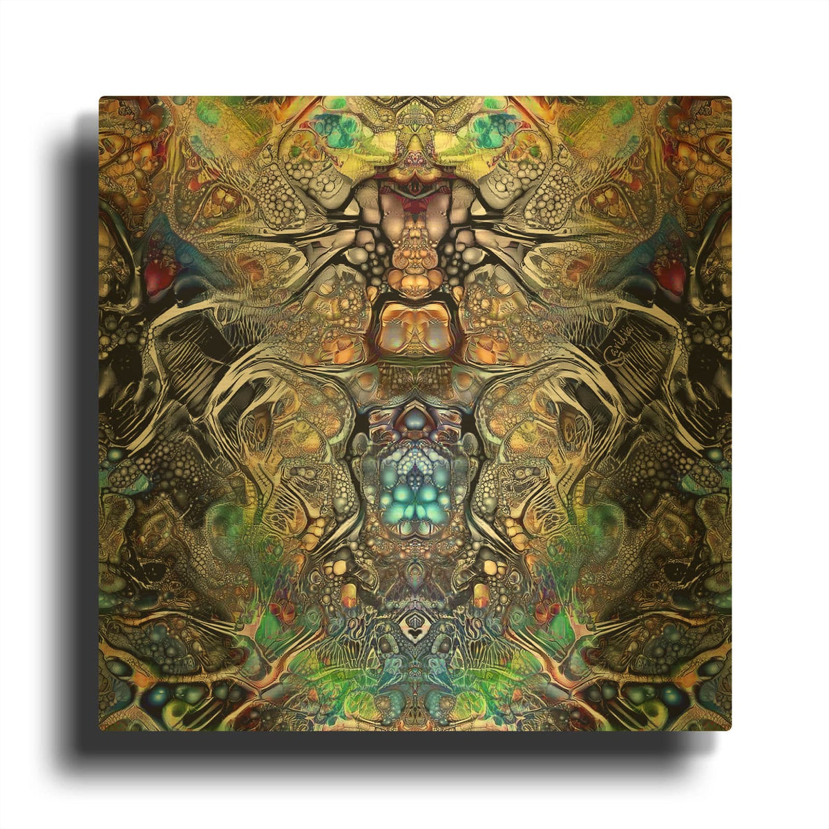 'Mutation' By Pedro Gavidia Gold Metal Wall Art