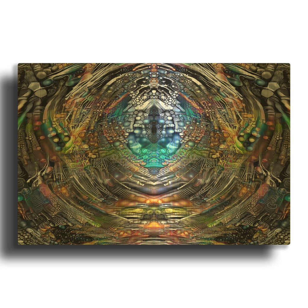 'Portal' By Pedro Gavidia Gold Metal Wall Art