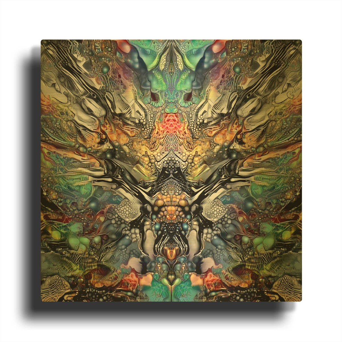 'Poseidon' By Pedro Gavidia Gold Metal Wall Art