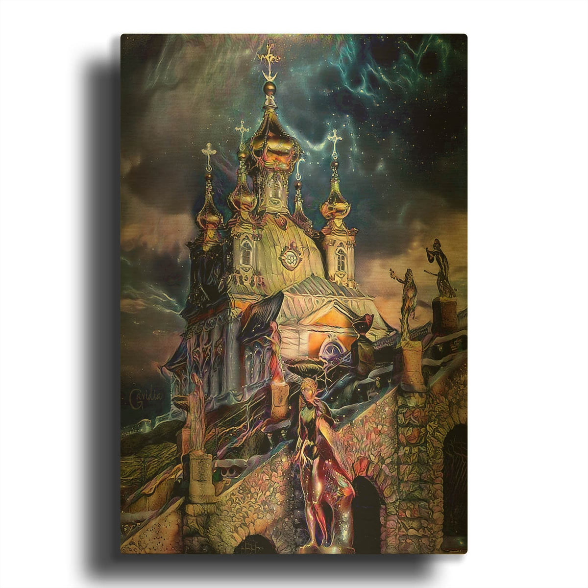'Saint Petersburg Russia Peterhof Palace' By Pedro Gavidia Gold Metal Wall Art
