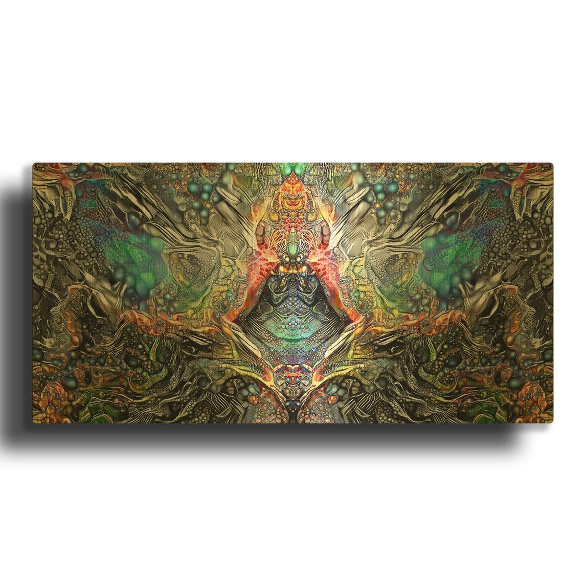 'The Deceitful Cloak Of Religions' By Pedro Gavidia Gold Metal Wall Art