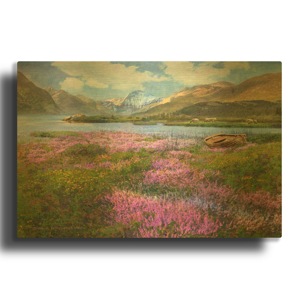 'Heather Scotland' By Chris Vest Gold Metal Wall Art