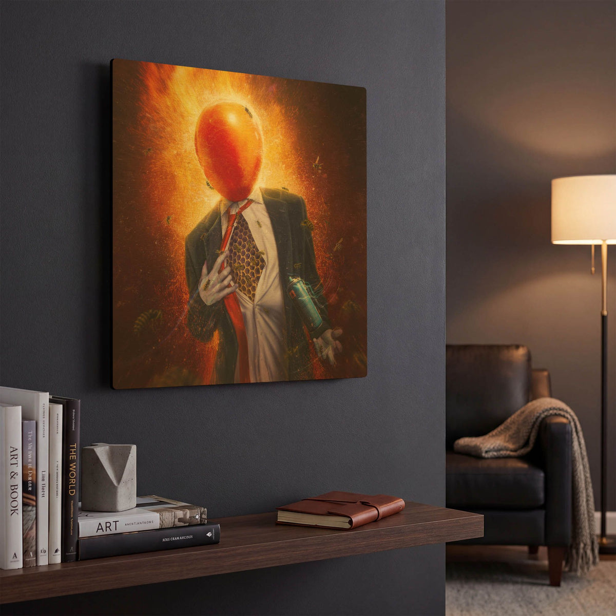'Anxiety' By Mario Sanchez Nevado Gold Metal Wall Art