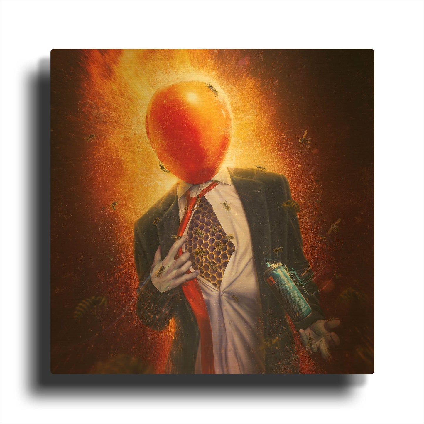 'Anxiety' By Mario Sanchez Nevado Gold Metal Wall Art
