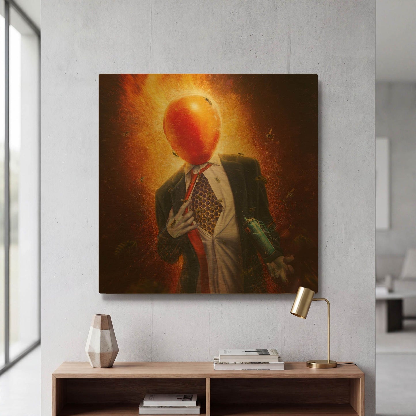 'Anxiety' By Mario Sanchez Nevado Gold Metal Wall Art