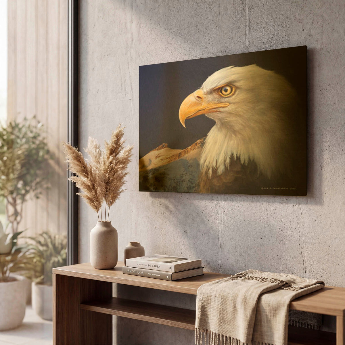 'Bald Eagle Study' By Chris Vest Gold Metal Wall Art