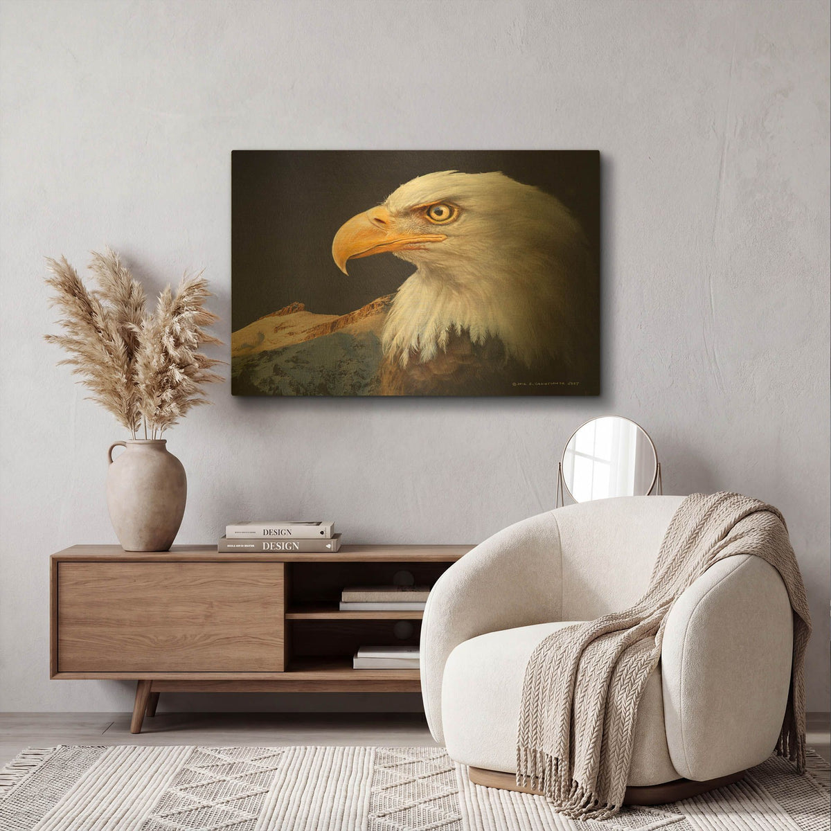 'Bald Eagle Study' By Chris Vest Gold Metal Wall Art