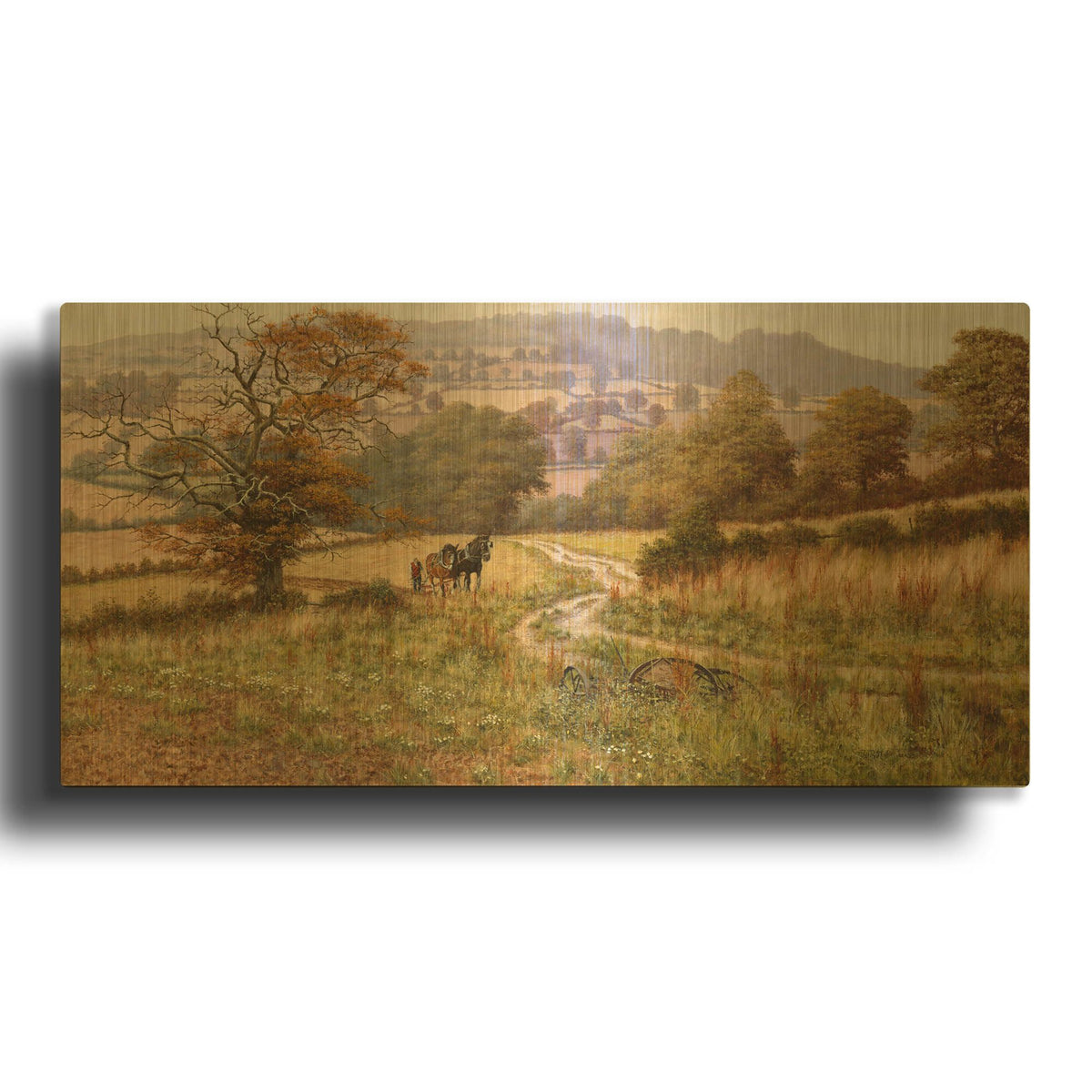 'Times Gone By' By Bill Makinson Gold Metal Wall Art