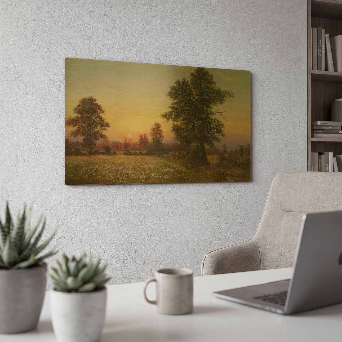 'Evening Daisies' By Bill Makinson Gold Metal Wall Art