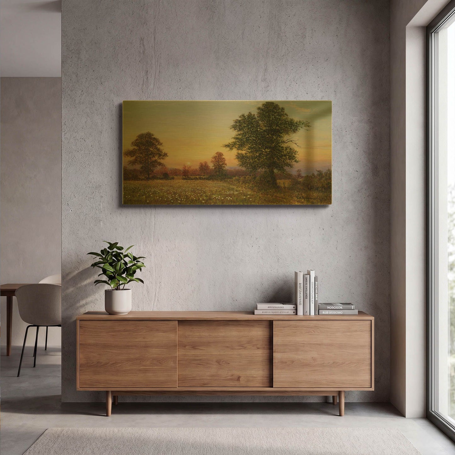 'Evening Daisies' By Bill Makinson Gold Metal Wall Art