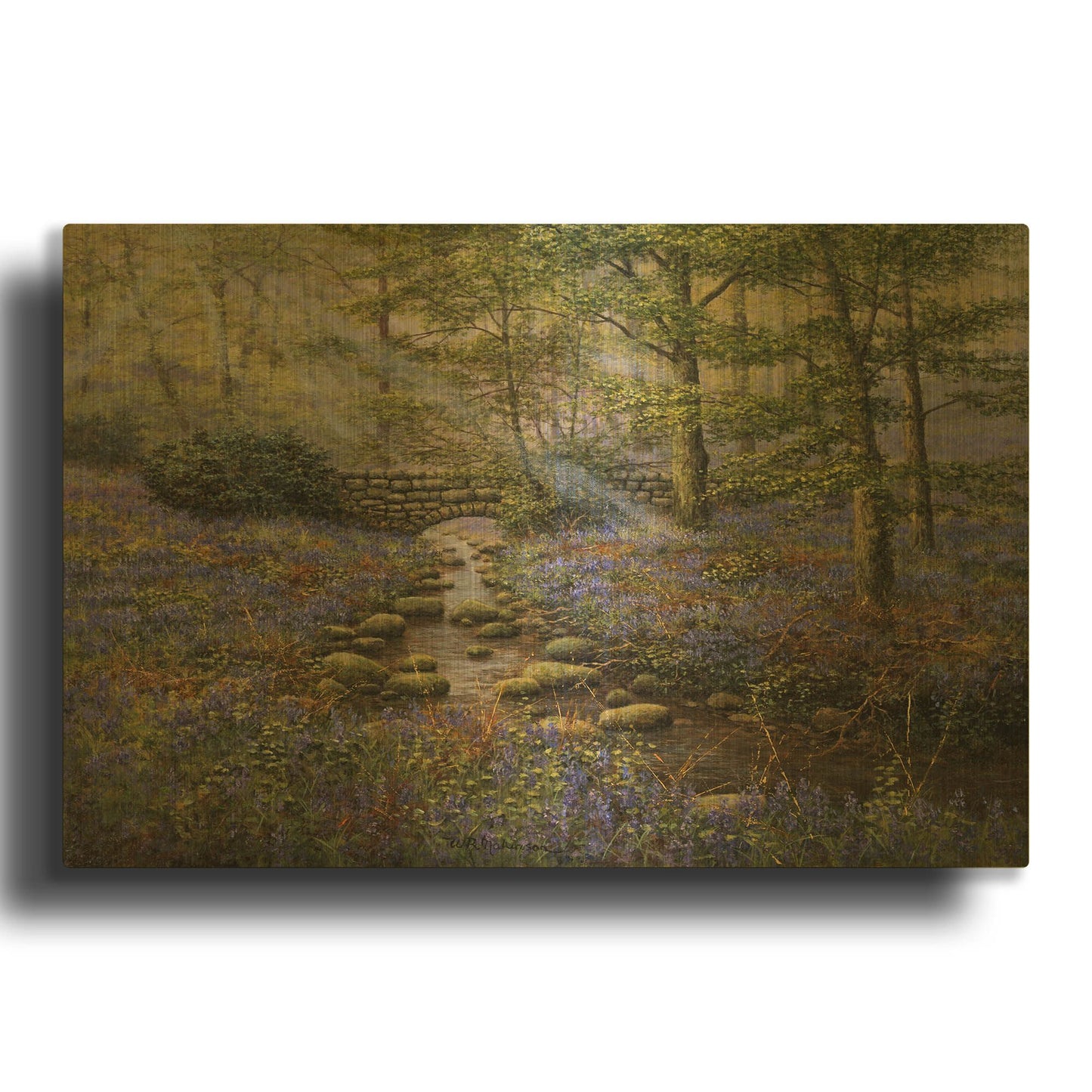 'Bluebell Bridge' By Bill Makinson Gold Metal Wall Art