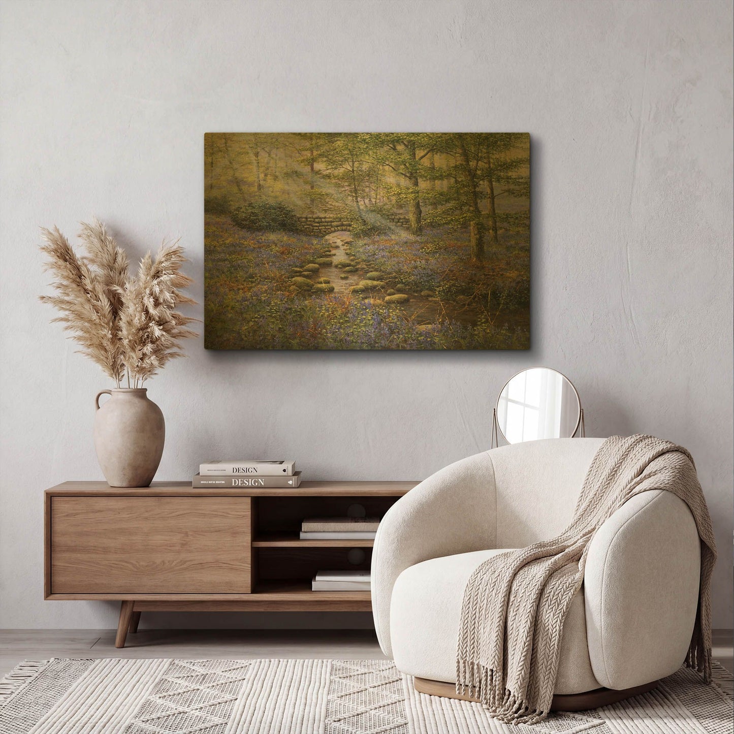 'Bluebell Bridge' By Bill Makinson Gold Metal Wall Art