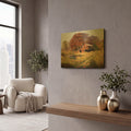 'Red Barn' By Bill Makinson Gold Metal Wall Art