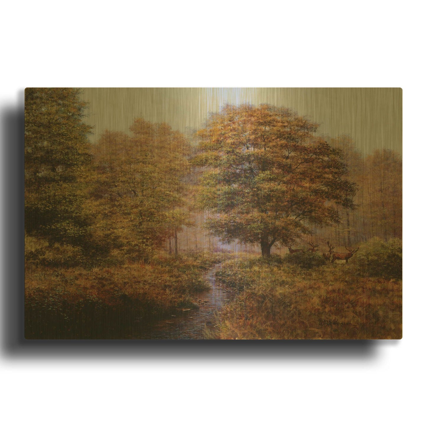 'Forest Herd' By Bill Makinson Gold Metal Wall Art