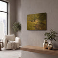 'Cattle By The Stream' By Bill Makinson Gold Metal Wall Art