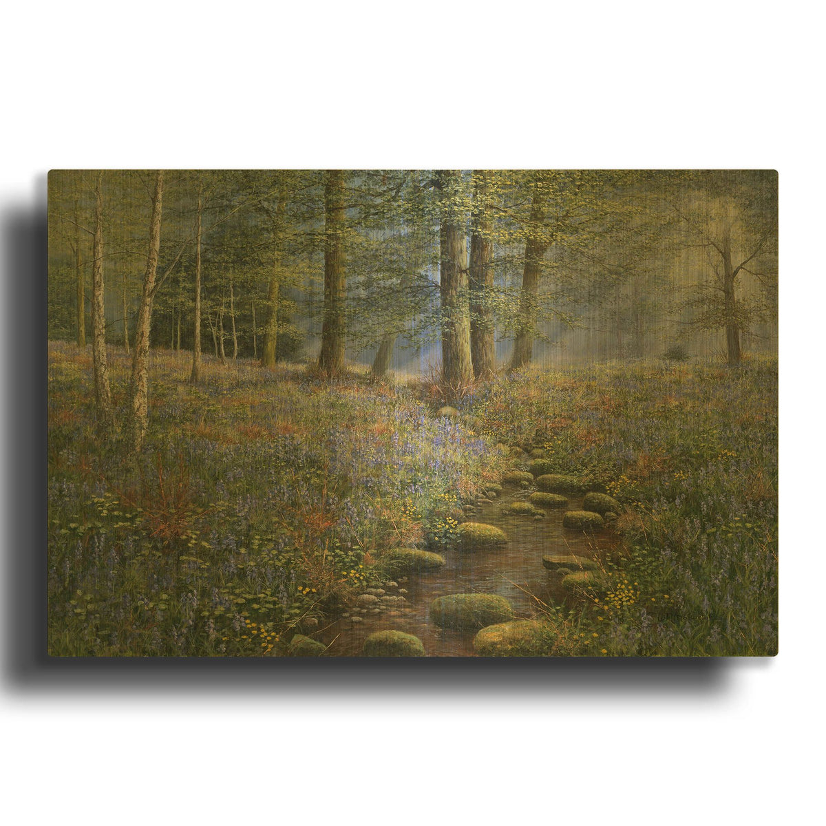 'Bluebell Wood' By Bill Makinson Gold Metal Wall Art
