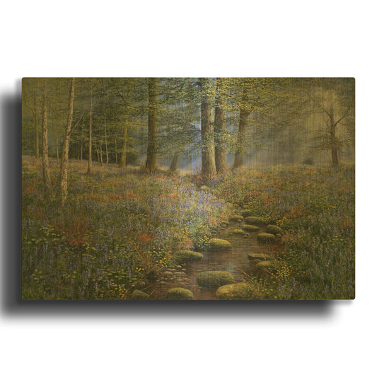 'Bluebell Wood' By Bill Makinson Gold Metal Wall Art