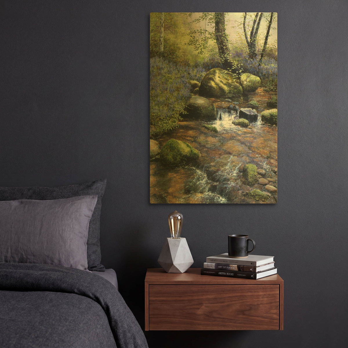 'Shallow Brook' By Bill Makinson Gold Metal Wall Art