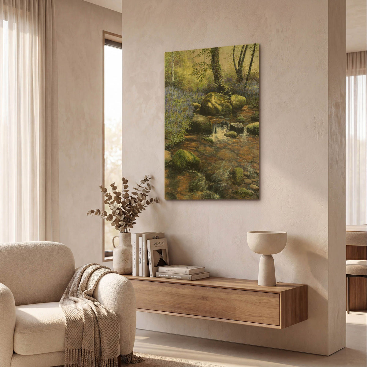 'Shallow Brook' By Bill Makinson Gold Metal Wall Art
