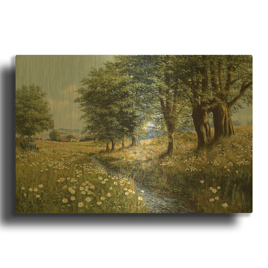 'Beeches And Daisies' By Bill Makinson Gold Metal Wall Art