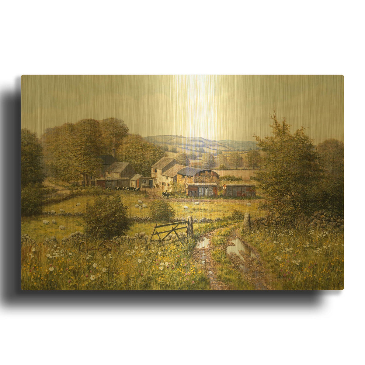'Dale Farm' By Bill Makinson Gold Metal Wall Art