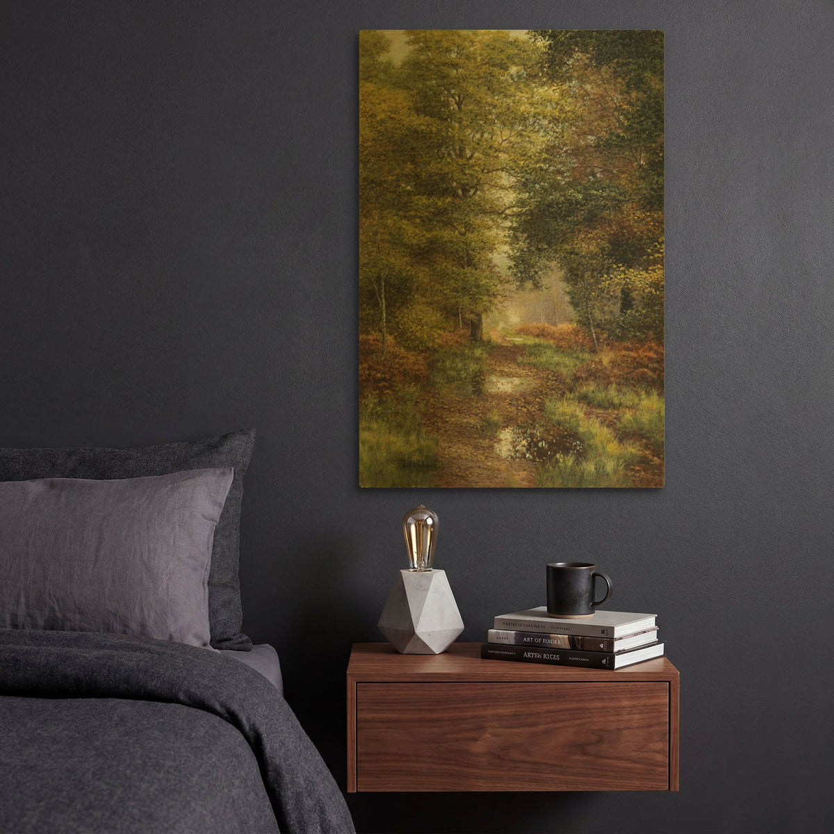 'Woodland In The Fall' By Bill Makinson Gold Metal Wall Art