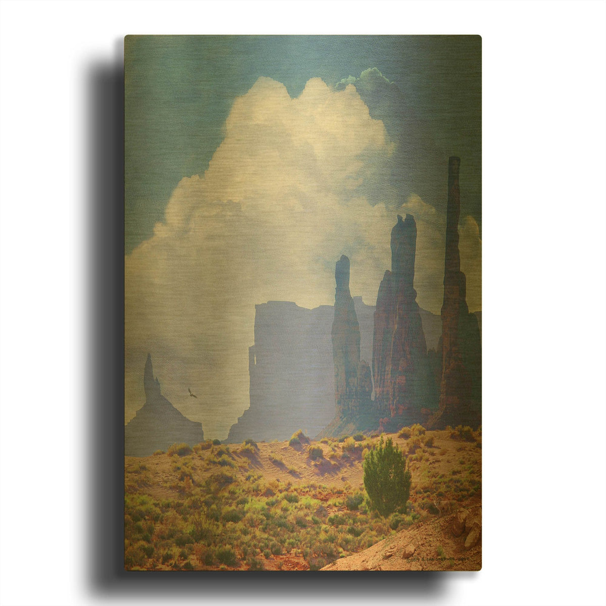 'Desert Scape' By Chris Vest Gold Metal Wall Art