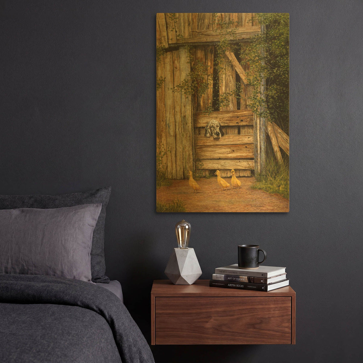 'Farmyard Friends' By Bill Makinson Gold Metal Wall Art