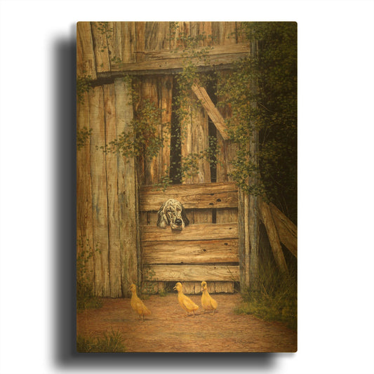 'Farmyard Friends' By Bill Makinson Gold Metal Wall Art