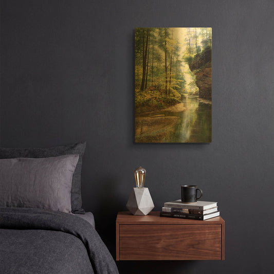 'Quiet Forest' By Bill Makinson Gold Metal Wall Art